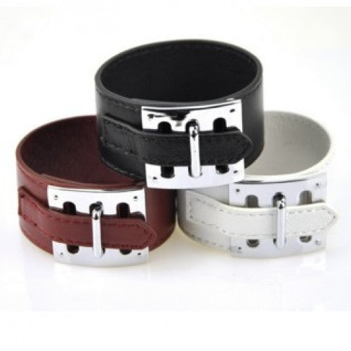 Cuff Wristband Brand Jewelry Accessory Men Women Bangle Fashion Genuine Real Leather Wide H Bracelet