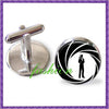 Cufflinks Round Glass Hand made Cuff Links men superhero cufflinks abotoaduras cabochon bijoux - James Bond 007 cuff Links