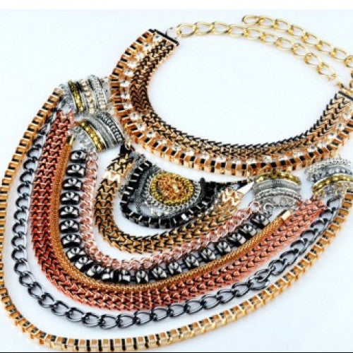 Exaggerated Fine Jewelry Sweater Chain Alloy Ethnic Necklace Female Accessories - Retro Multi Layer Necklace Gold