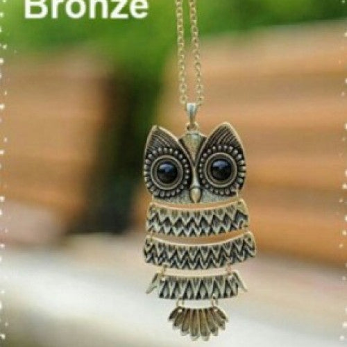 New owl pendant long chain necklace gift for women girl wholesale N1625 Fashion accessories jewelry